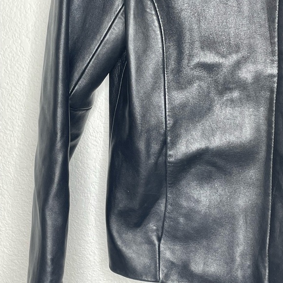 Preston & York jacket leather women’s sz medium vintage Classic Black - Picture 3 of 7